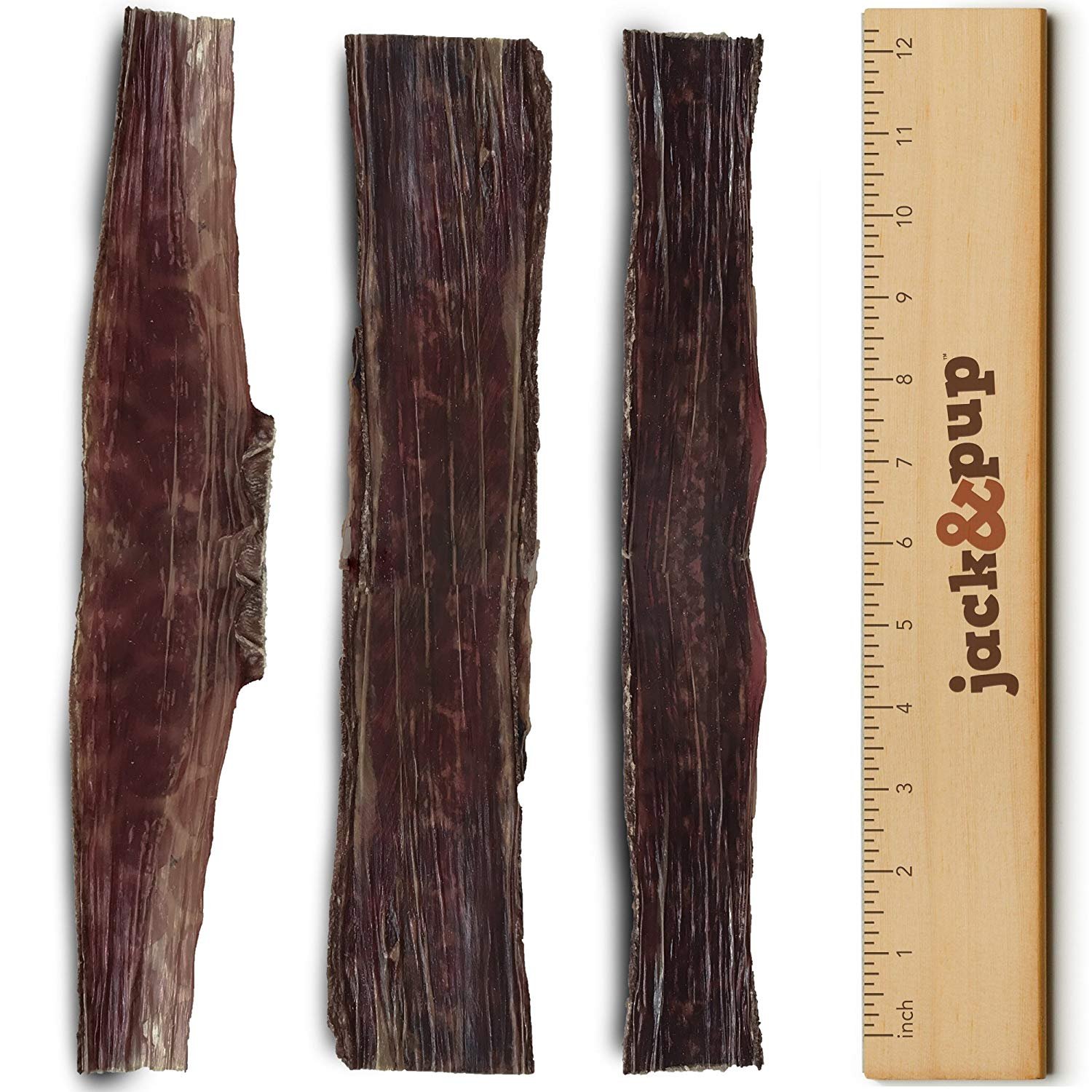 Jack&Pup 12” Joint Health Beef Jerky Dog Treat Chews (12 Pack) – Gourmet, Fresh and Savory Beef Gullet Jerky - Naturally Rich in Glucosamine and Chondroitin - Promotes Healthy Joints and Tissue Growth