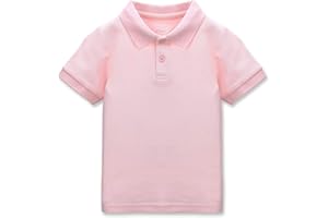 CUNYI Boys' Cotton Pique Polo Shirts Uniform Short Sleeve Tops
