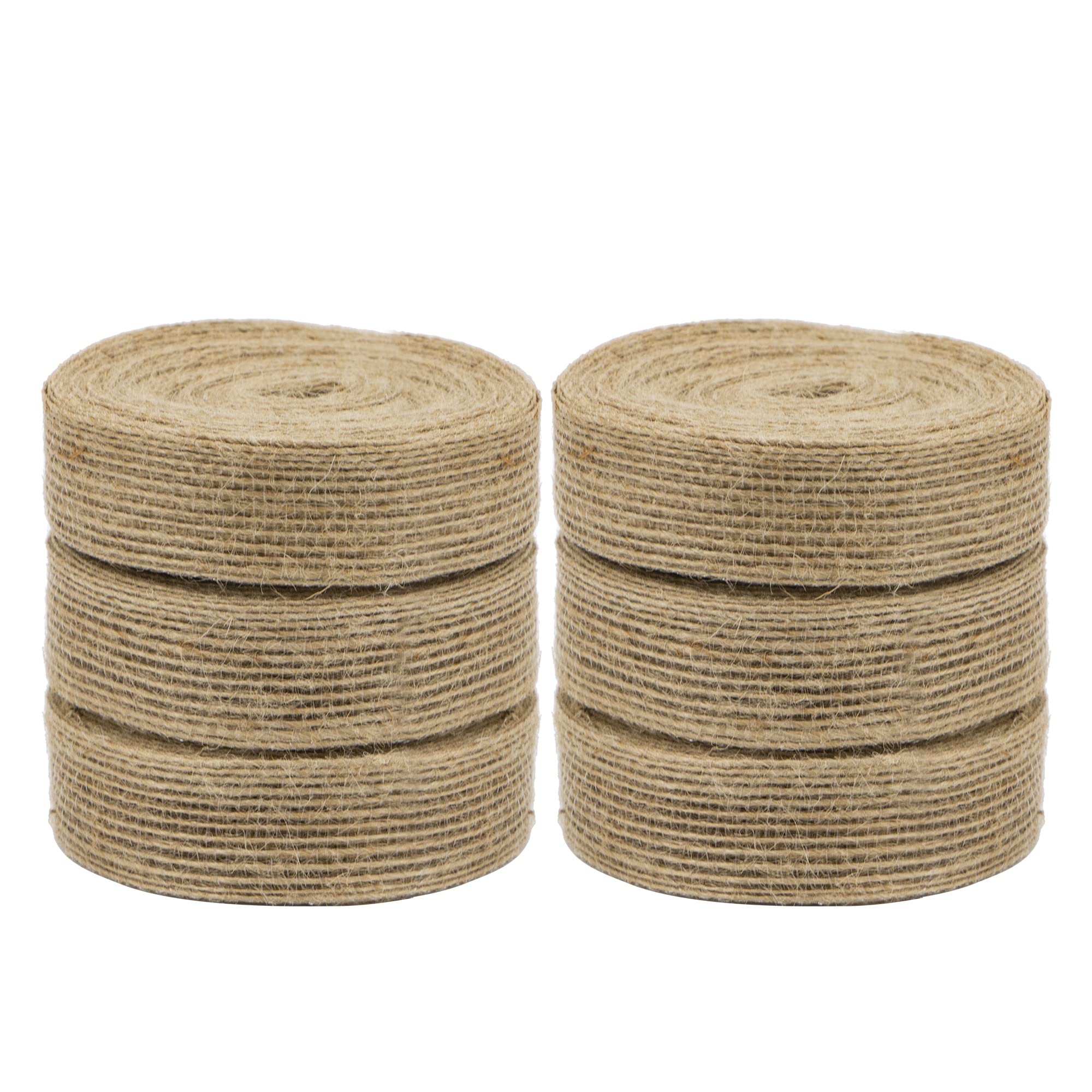 Time to Sparkle 2CM*60M Jute Craft Ribbon Burlap Rustic Hessian Ribbons for Crafts Gift Wrapping Hessian Fabric Burlap Ribbon 1 Set (6Rolls 2cm*10m/Roll) Brown