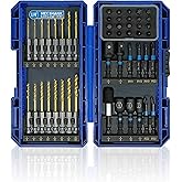 HIGHFIRE 48PCS Impact Screwdriver Bit and Drill Bit Set for Wood Metal Drilling & Screw Driving, Hex Shank Drill Bit Set Full