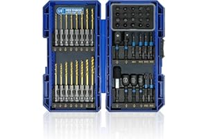 HIGHFIRE 48PCS Impact Screwdriver Bit and Drill Bit Set for Wood Metal Cement Drilling & Screw Driving, Full Combo Kit Assorted in Index Carrying Case