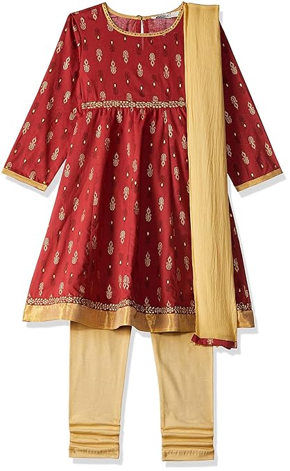 Girls' A Line Regular Fit Salwar Suit Set