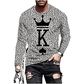 SOLY HUX Men's Letter Print Long Sleeve T Shirt Round Neck Casual Graphic Tees Tops