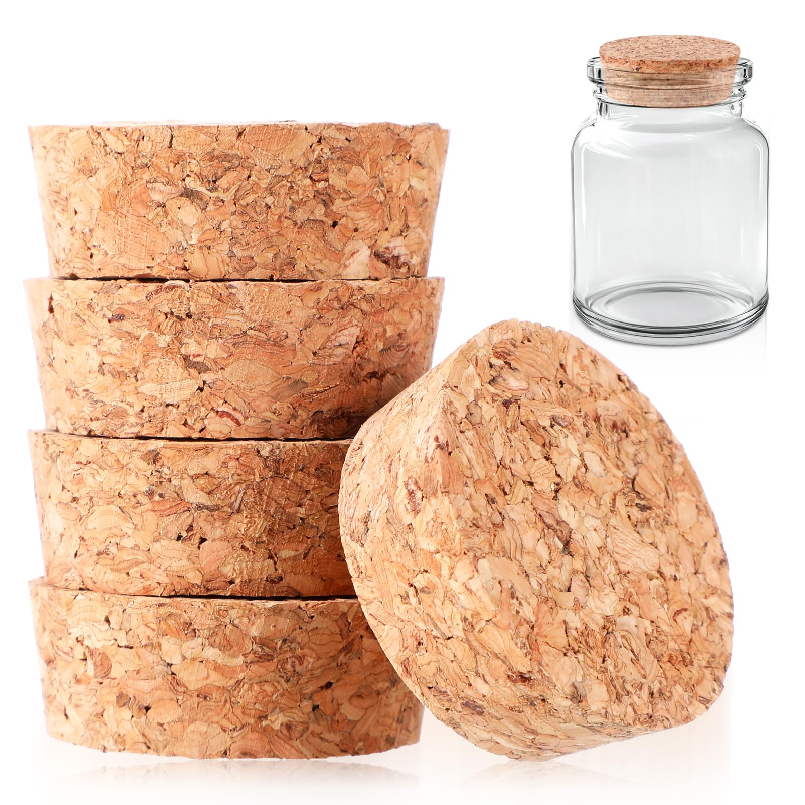 Photo 1 of 10Pcs Large Cork Stoppers Cork Bottle Stopper Wooden Tapered Corks Plug Beer Bottle Stopper 1.5 to 1.9 Inch Corks Lids for Wine Bottles, Beer Glass, Carafes, Pottery Decorative Bottles and DIY Crafts