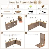 EHEYCIGA L Shape Vertical Cat Scratcher 48cm High Cardboard Scratching Board view 7