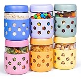Gemice 6-Pack 16 oz Overnight Oats Containers with Lids and Silicone Sleeves, Glass Mason Jars with Airtight Lid, Dishwasher Safe, Wide Mouth Chia Seed Pudding Meal Prep Jar for Yogurt Berries Snack