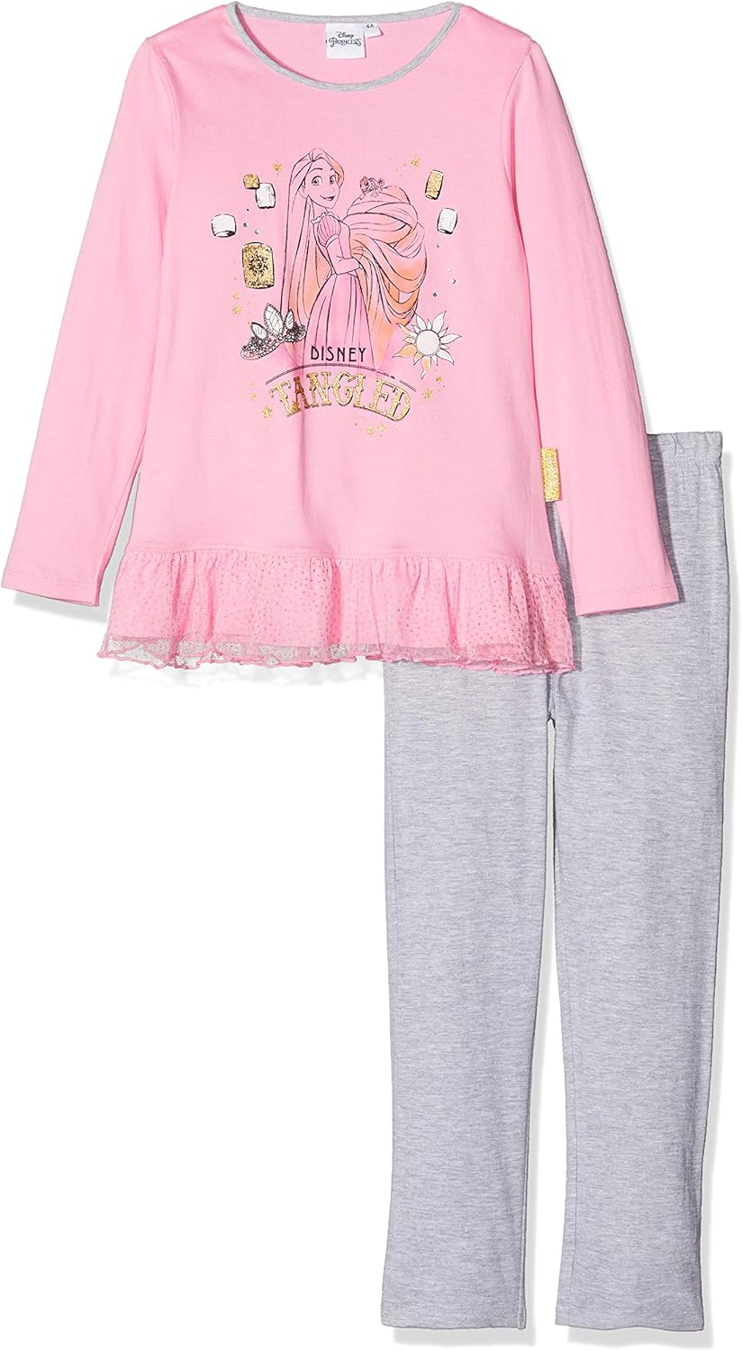 Disney Princess Girls Pyjama Set Pink 23 Years Clothing