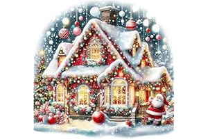 NEGEKFKX Christmas Stamped Cross Stitch Kits for Adults - Winter Embroidery Kits for Beginners Adults,11 CT Patterns Dimensions Counted Cross Stitch Kits for Adults Arts Craft 14x14 inch