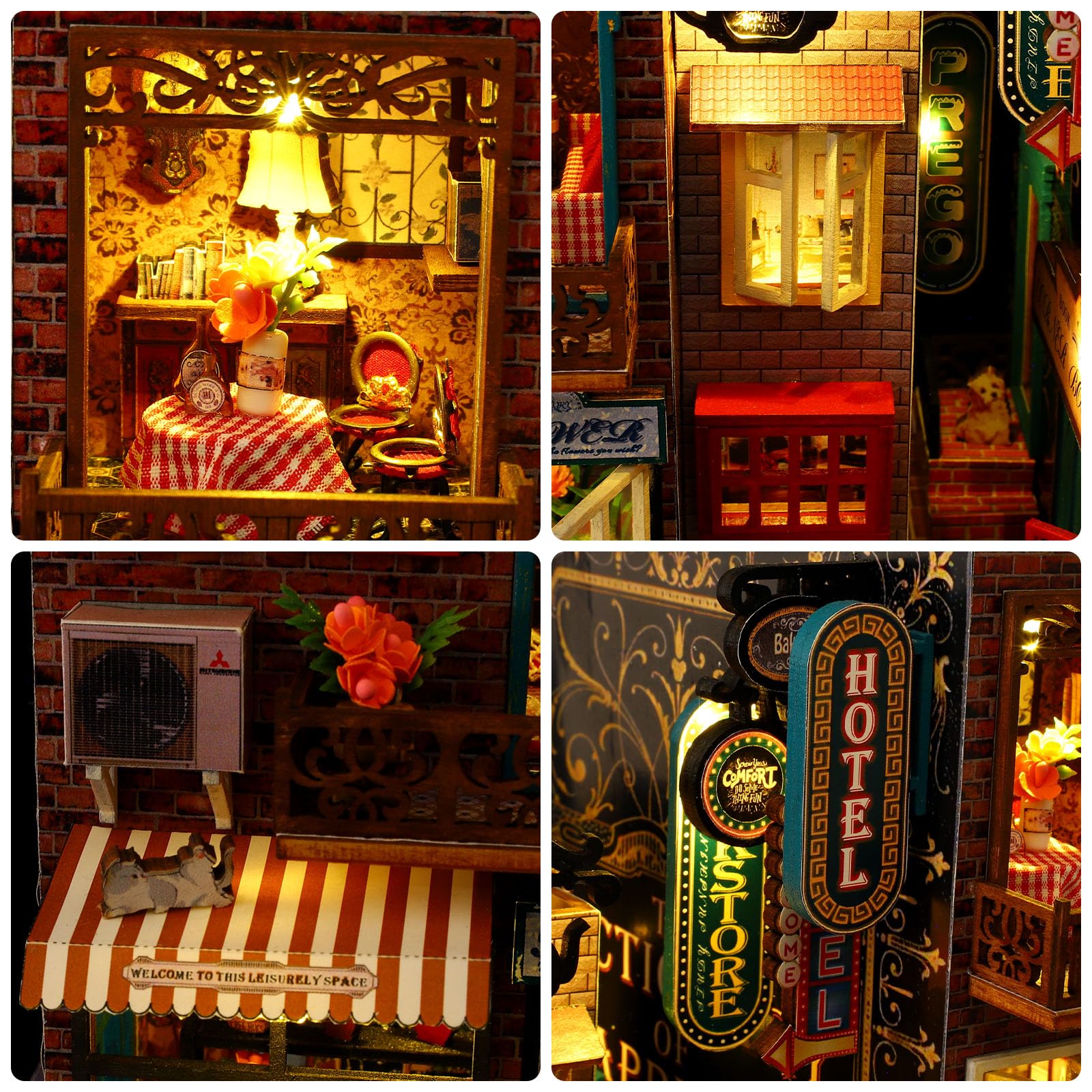 GuDoQi DIY Miniature Dollhouse Kit, Tiny House With Furniture, 1:24 Scale, Creative Handmade Crafts Gift for Birthday Christmas Day, Scarborough