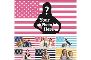 Custom American Flag 3x5 FT - Personalized USA Banner with Photo & Text, Pink Customizable US Flag Tapestry, Design Your Own 