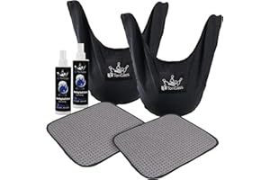 TonGass Combo Pack Bowling Ball Cleaner Spray Kit, 10"x8" Bowling Ball Towel with Easy-Grip Dots, Bowlings Polisher Bag for Storage, Portable Bowlings Cleaner Set - Oil Scuff Mark Cleaners