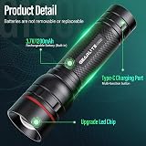 GEARLITE LED Torch Rechargeable 2000LM 2 Pack Adjustable Focus 3 Modes view 4