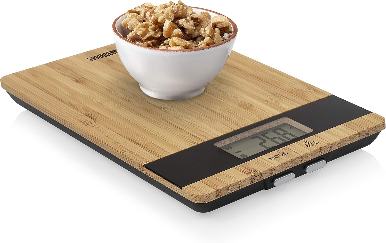 Princess 492944 Pure Kitchen Scale, 5kg Capacity, Battery Powered, Bamboo, Black/White - Image 3