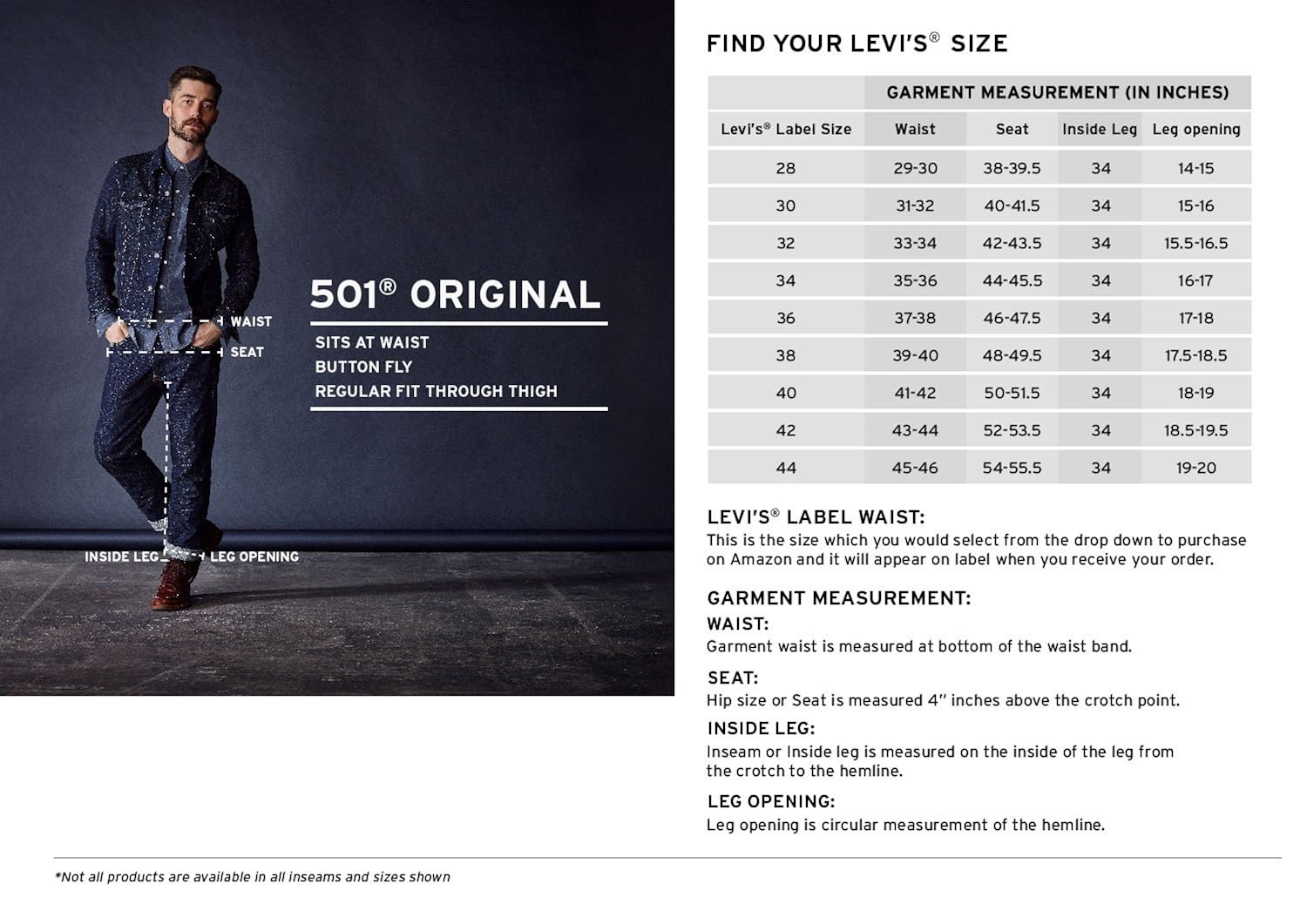 levi's men's (501 s) skinny fit jeans