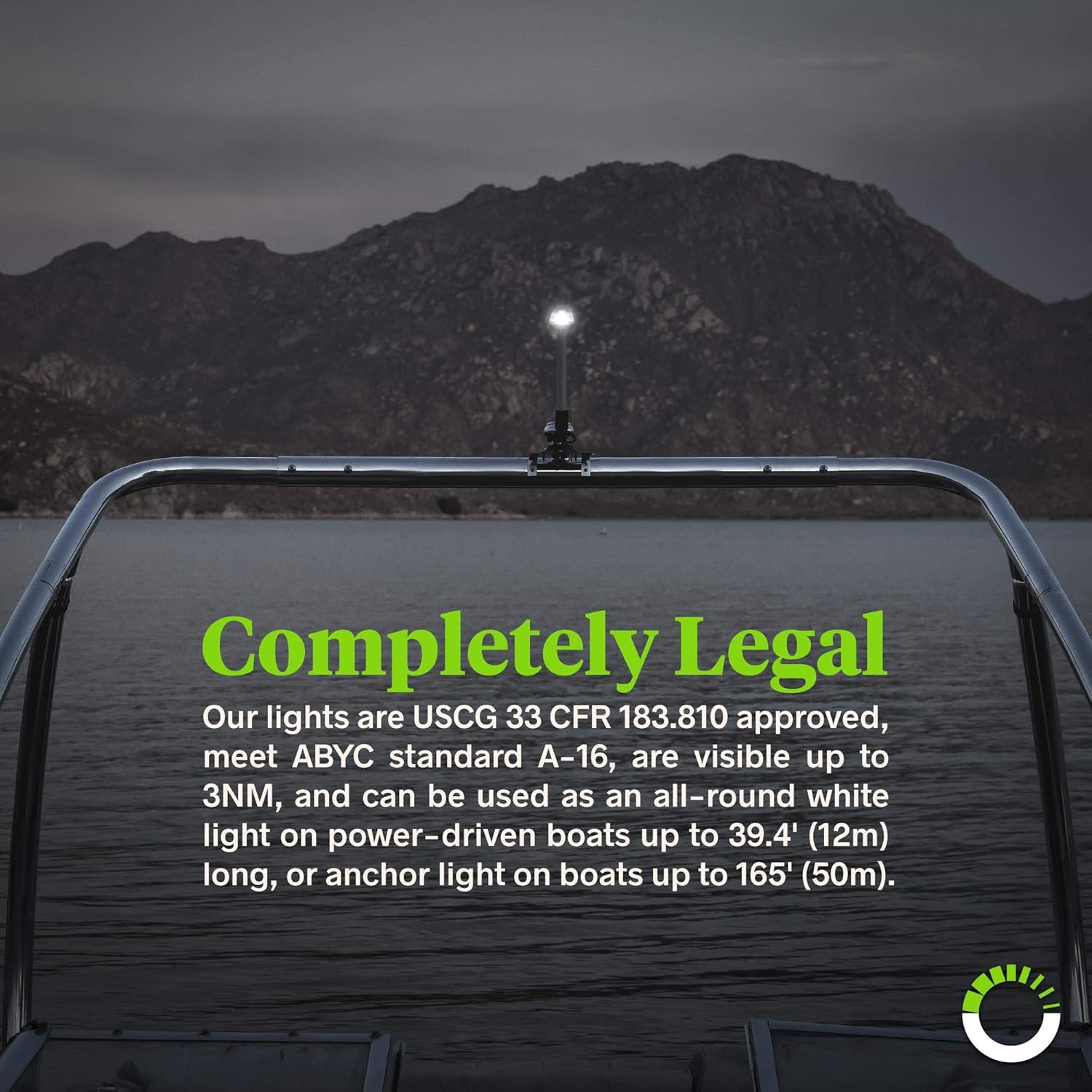 12" White LED Marine Navigation Anchor All-Round Boat Light [USCG ABYC A-16 3NM] [IP67 Waterproof] [Chrome & ABS] 3 Nautical Mile Visibility Fold Down Stern Light for Fishing Boat Yacht Pontoon : Sports & Outdoors