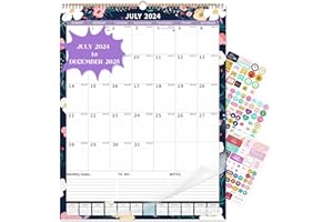 EYROZILL 2025 Calendar, Wall Calendar 2024-2025 (17"x22") with Lines, 18 Month Desk Calendar from Jul 2024 to Dec 2025, Vertical Large Monthly Family Calendar 2025 for Wall, Calendario 2025