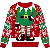 Funnycokid Kids Ugly Christmas Sweater Boys Girls Xmas Holiday Party Pullover Tops 3-12 Years