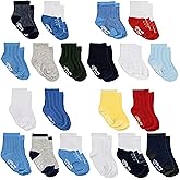 So'dorable 20 Pack Newborn Baby & Infant Boys & Girls Socks, Assorted Size Pack (0-12 Months & 12-24 Months), Non-Skid Grips, Non-Shrink