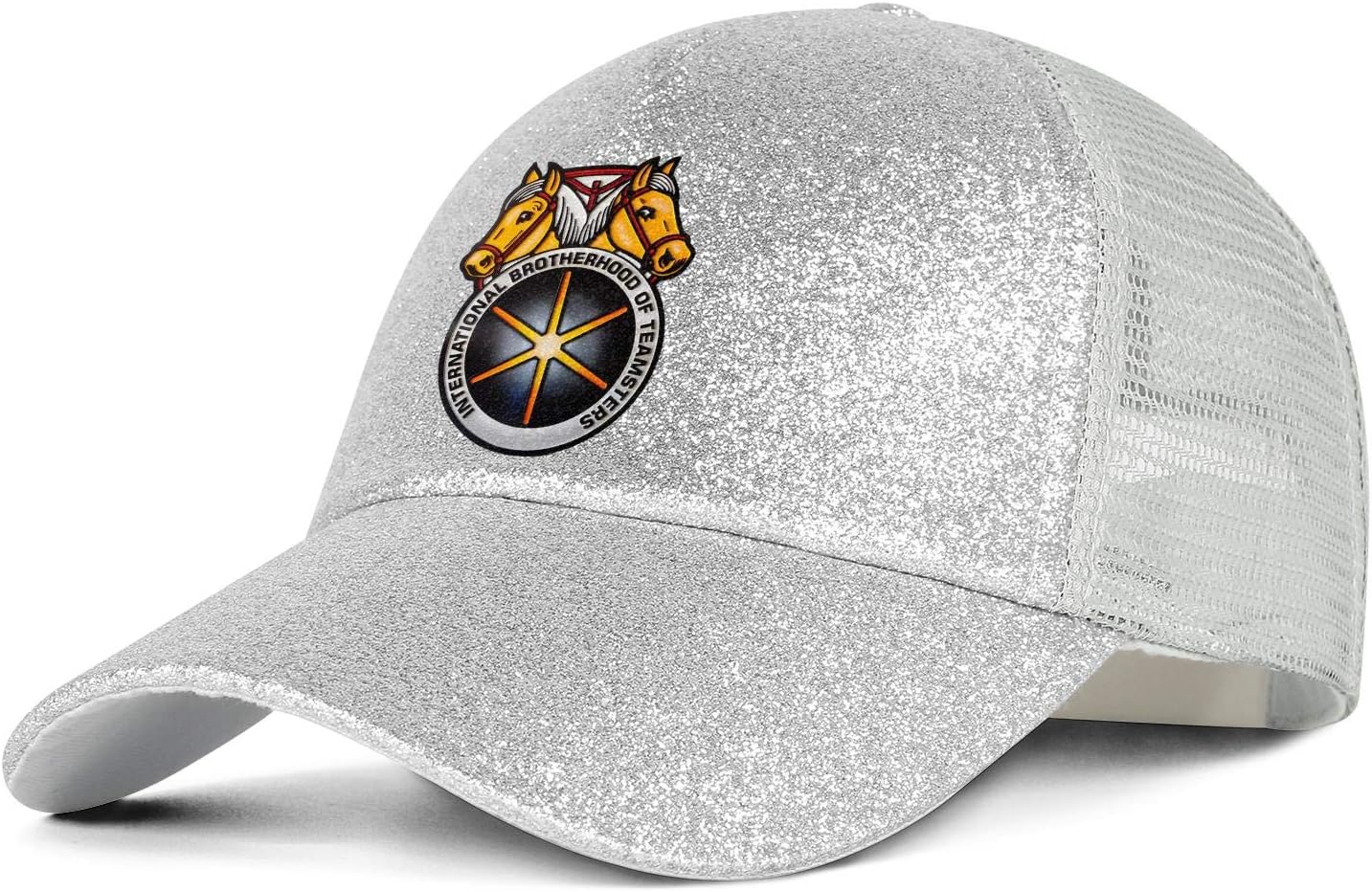 WJINX International-Brotherhood-of-Teamsters Ponytail Messy High Buns Trucker Ponycaps for Women Sun Caps