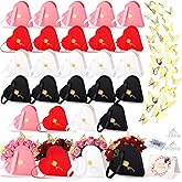 Fullhawl 24 Sets Valentine's Day Heart Shaped Flower Boxes, Bouquet Storage Bucket Floral Box with 72 Gold Butterflies 100 Pins and 24 Cards for Wedding Arrangements Florist(Multicolor)