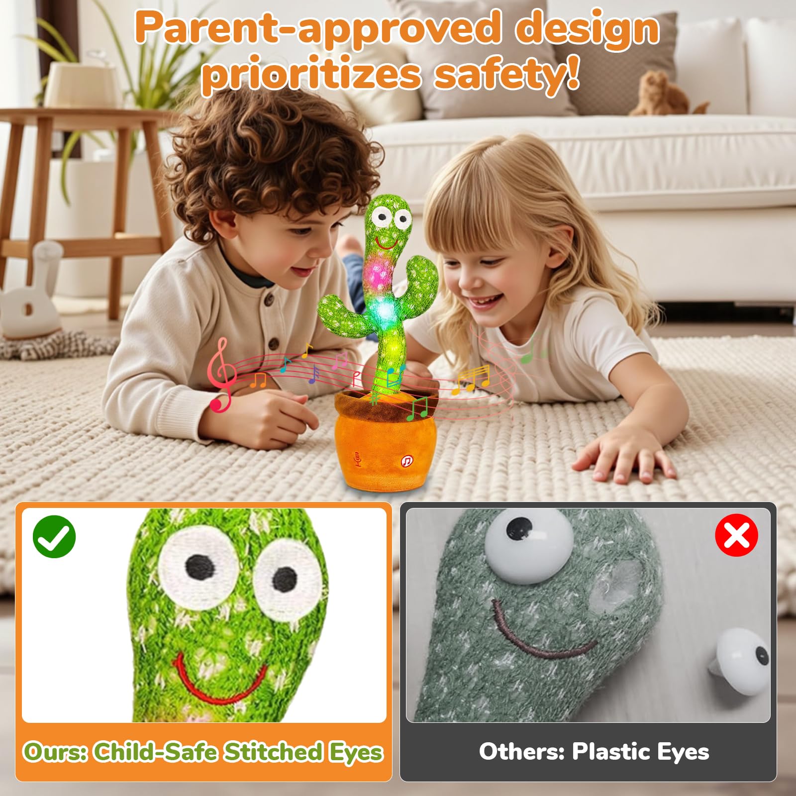 MILEGI Dancing Talking Cactus Toy, Baby Singing Recording Mimicking Cactus Toy, Repeats What You Say, Musical Interactive Infant Toddler Toys for 1 Year Old Boys Girls