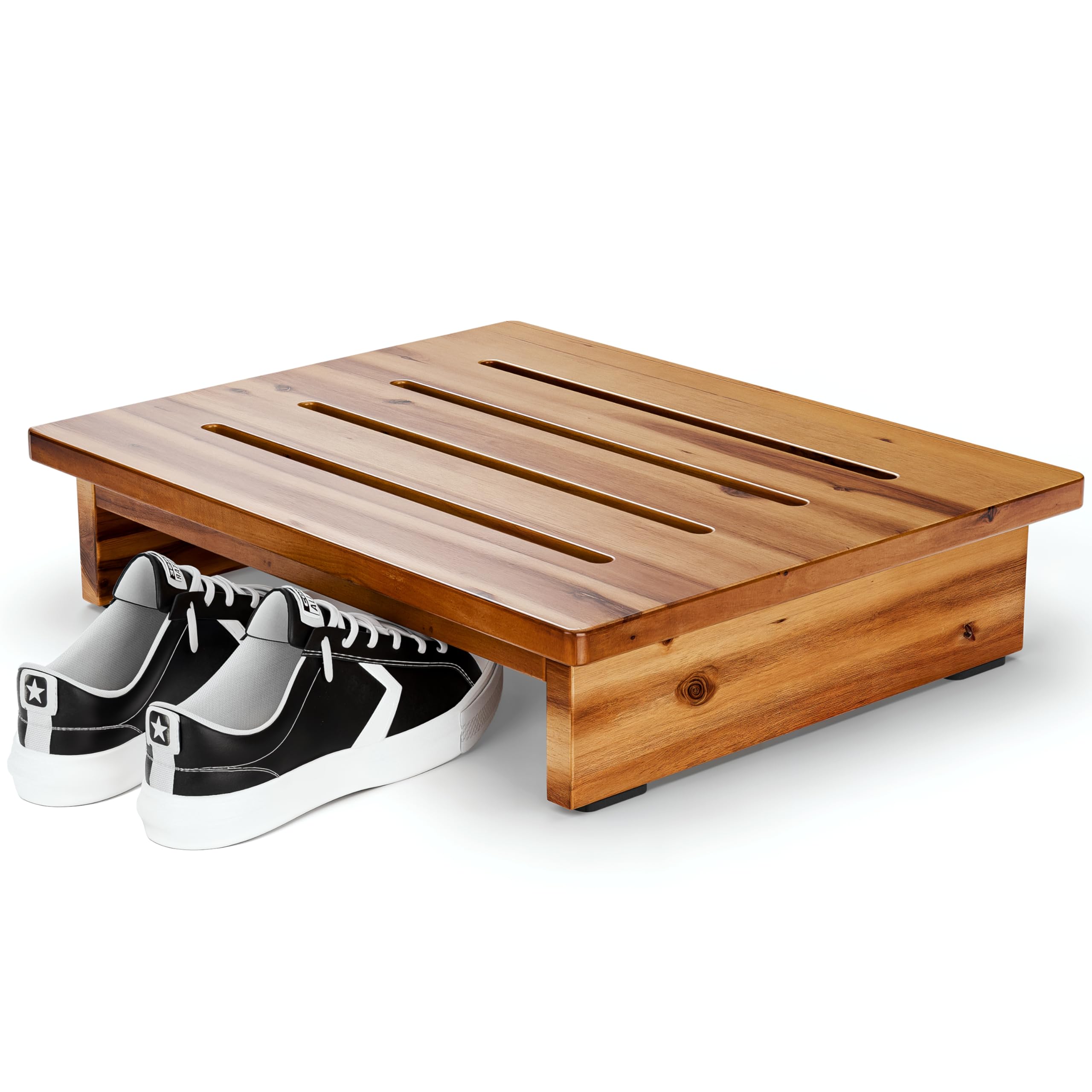 Photo 1 of Holana 3.5in Height Wooden Step Stool for Adults (Fully Assembled) - 200 Lbs One Step Stools for High Bed Riser - Small Stepping Stool for Elderly, Seniors, Kid/Bathroom, Bed, Kitchen (Acacia Wood)