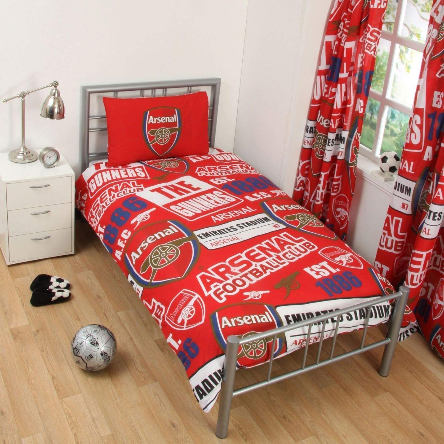 OFFICIAL Arsenal FC FOOTBALL Duvet Cover Bedding Quilt SET Single