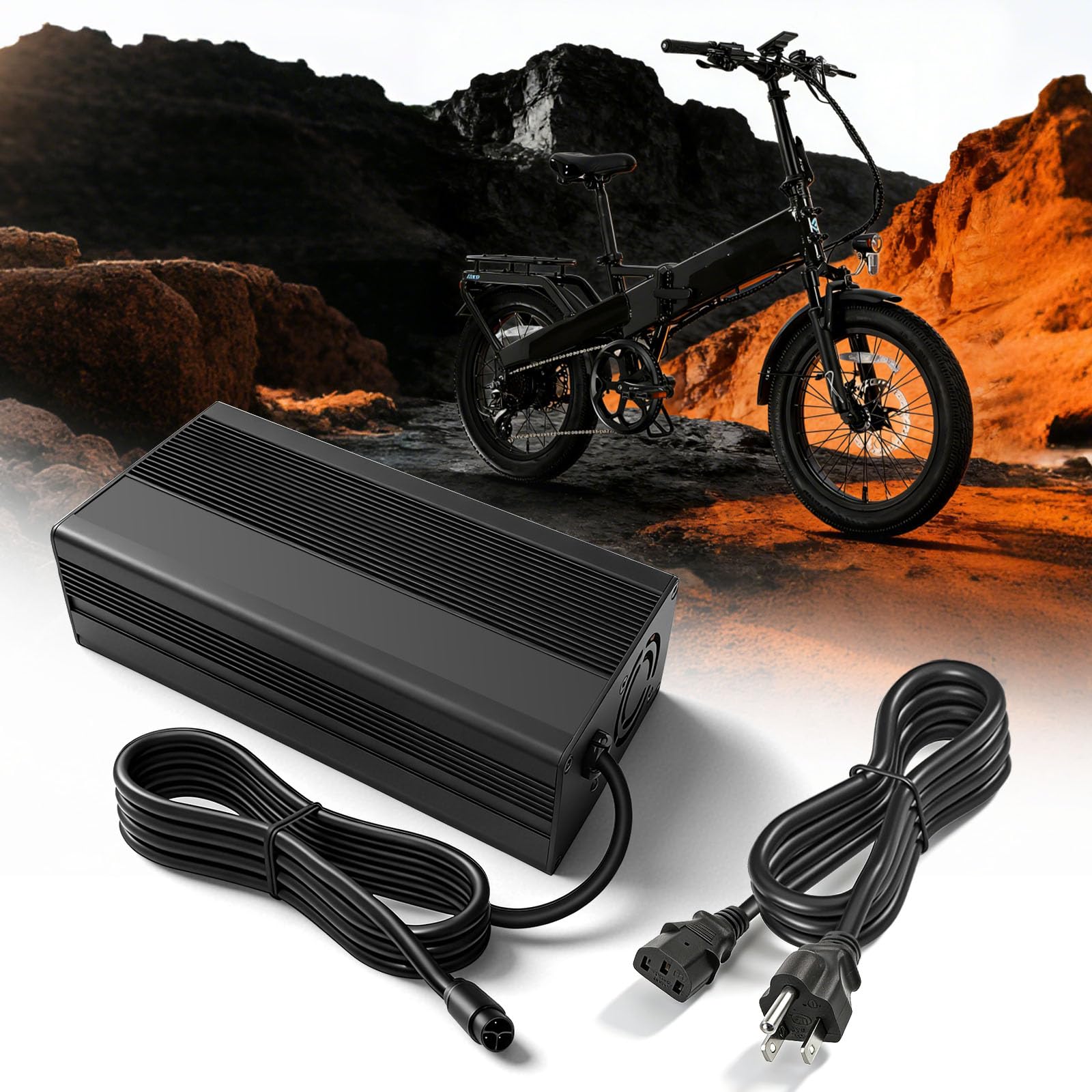 View 1 of (USED) JERBOR 54.6V 5A Battery Charger for Lectric XP4/XPedition 2.0/XPeak 2.0/XP Trike2, Charger Power Adapter, Fast Charging Overload Protection, Replacement Accessoreis for Lectric