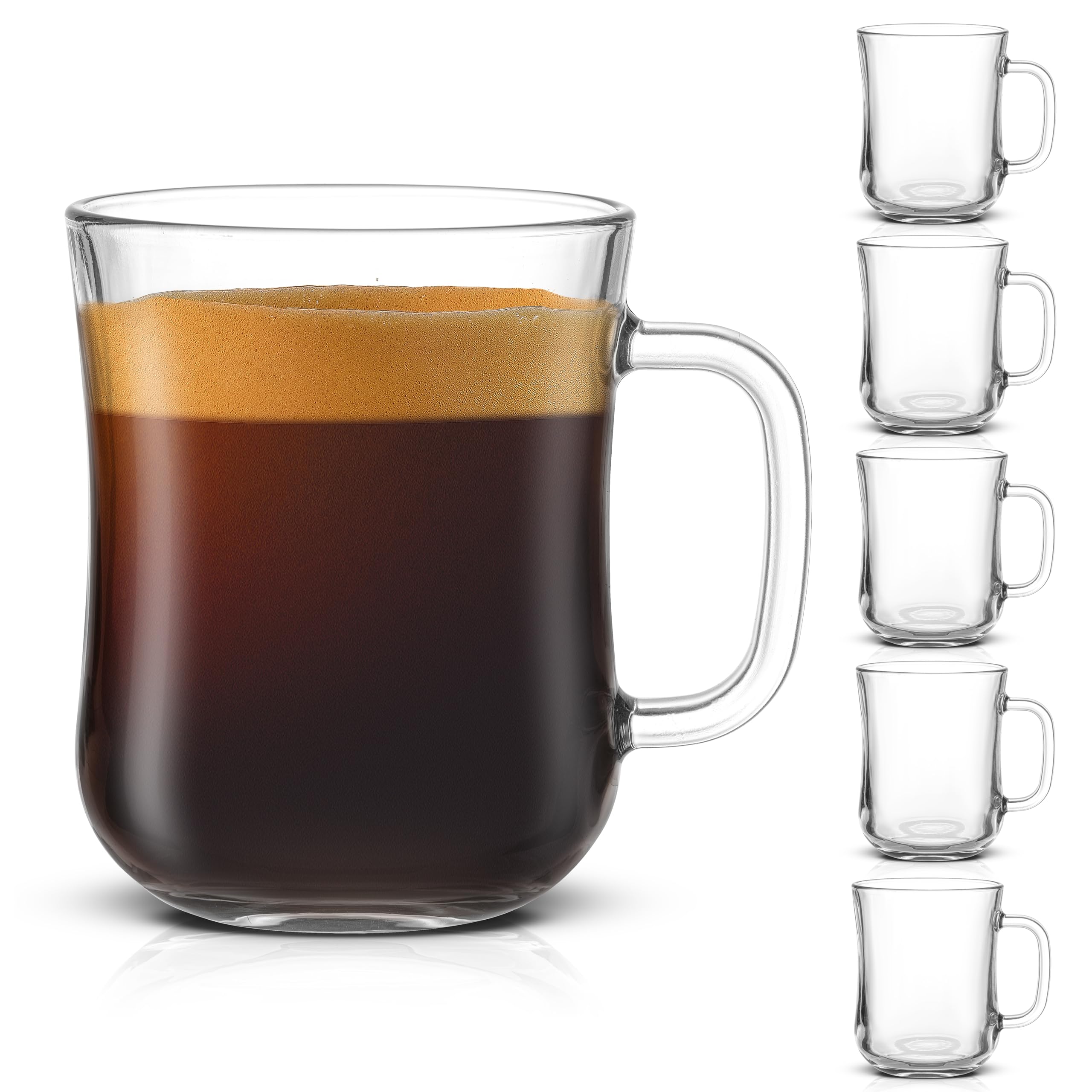 JoyJolt Glass Coffee Cups - 15.5oz Diner Mugs Set of 6. 6, ['Coffee'] | eBay