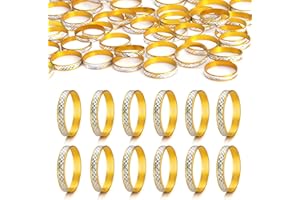 MystiCharm Bridal Shower Rings 100 Pcs Aluminum Alloy Gold Fake Wedding Rings Fidget Ring Women Engagement