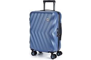 BAGSMART Carry On Luggage 22x14x9 Airline Approved,PC Hardside Suitcase,20 Inch Luggage with Spinner Wheels, Travel Luggage Hard Shell Lightweight Suitcases for Men Women,Navy Blue
