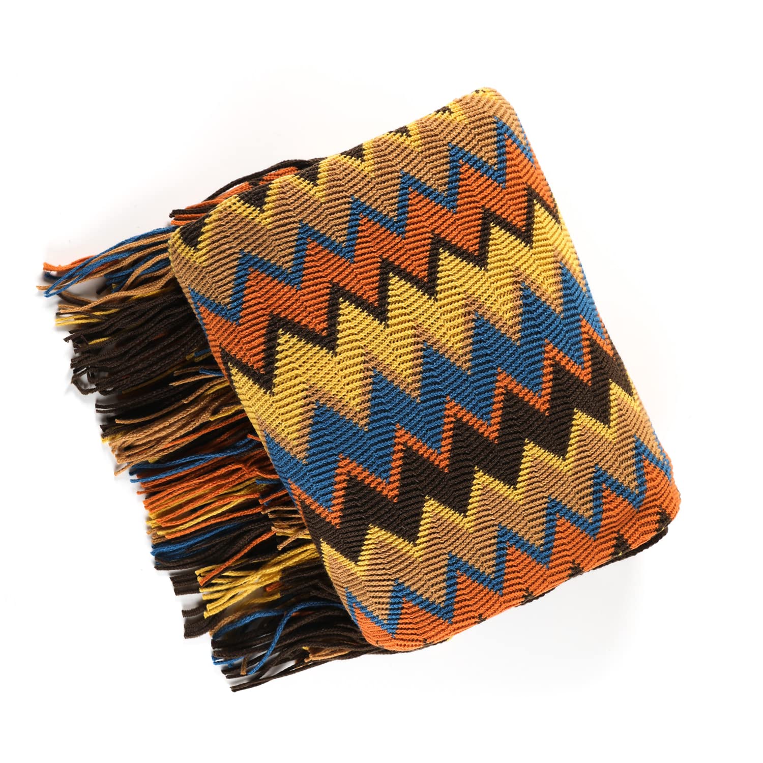 VANJOROY Bohemian Sofa Large Throw Blanket, Warm Soft Cozy Skin-friendly Decorative Textured Armchair knitted Throw for Couch Bed and Furniture. 130x180cm-Coffee