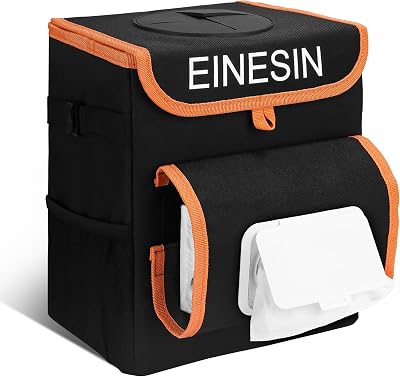 Einesin Car Trash Can with Tissue Holder Leakproof 11L Organizer