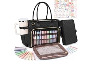 FLOE Large Bible Bag with Bible Cover Case for Women, Quilted Church Tote Bag Bible Carrying Case w/Shoulder Strap, Bible Study Supplies Journaling Kit Bible Accessories Christmas Christian Gifts for Women