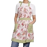 NEOVIVA Kitchen Aprons for Women with Pockets,Cooking Aprons for Women,Vintage Apron for Baking Gardening,Christmas Gifts