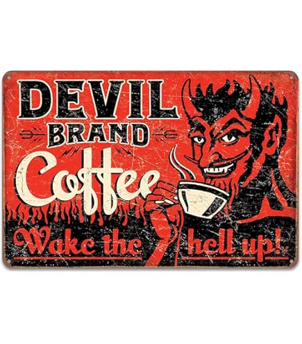Amazon.com: Devil Brand Coffee Tin Sign - Nostalgic Vintage Metal