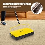 JEHONN Carpet Sweeper Manual with Horsehair Dual Rollers Yellow view 2