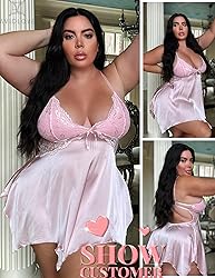 Avidlove Women Satin Lingerie Lace Silk Nightgown