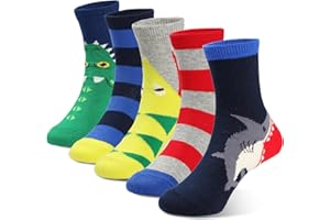 COTTON DAY Kids Boys Crew Dress Socks Bright Colorful Pattern Graphic Print