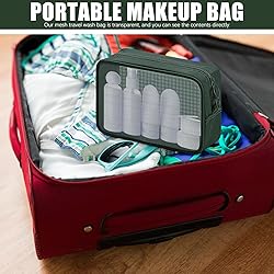Weewooday 4 Pcs Mesh Makeup Bag Mesh Cosmetic Bag