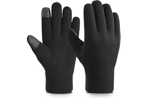 Cierto Winter Gloves for Men Women: Thermal Touch Screen Polar Fleece Gloves with Elastic Cuff for Running Outdoor Activities