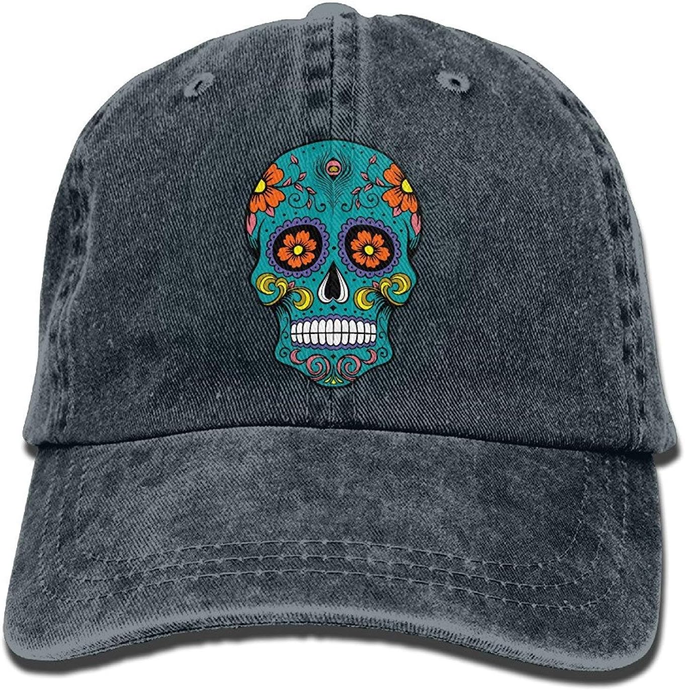 Sugar Skull Vintage Jeans Baseball Cap Outdoor Sports Hat for Men and Women