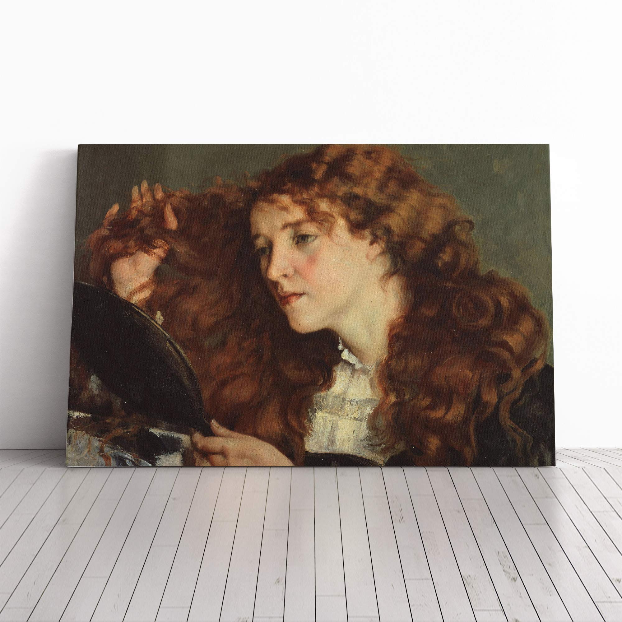 Gustave Courbet Jo The Beautiful Irish Girl Canvas Print | Gallery Wrapped 30mm Frame Wall Art | 20x14 inches | Ready to Hang | Modern People Picture | Living Room Bedroom Lounge Office