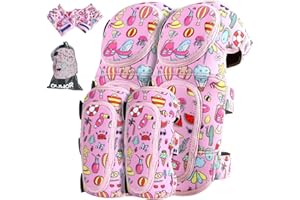 OUWOR Kids Soft Knee and Elbow Pads, Children Protective Gear, Suitable for Boys and Girls Bike Ski Roller Skateboard