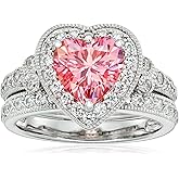 Amazon Essentials Platinum-Plated Sterling Silver Infinite Elements Cubic Zirconia Antique Ring, (previously Amazon Collection)