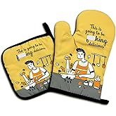 This is Going to be Fxxking Delicious,Funny Oven Mitts and Pot Holders Sets of 2,Silicone Non-Slip Oven Mitts,Kitchen Gift for Men,Cooking Baking BBQ Gifts,Housewarming Gifts