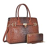 Women Patent Leather Crocodile Embossed Handbags 2