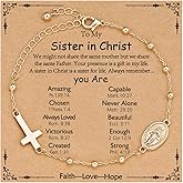 Gnamy Happy 13th 15th 16th 21th 30th 40th 50th Birthday Bracelet Gifts for Women Girls, 14k Gold Plated Virgin Mary Cross Bracelet Catholic Religious Friendship Jewelry for Her