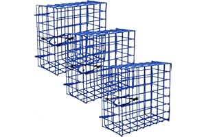 A1FISHER Vinyl-Coated Wire Crab Bait Cages for Heavy Duty Crab Trap Pot, Cage Box 6"x6"x3"