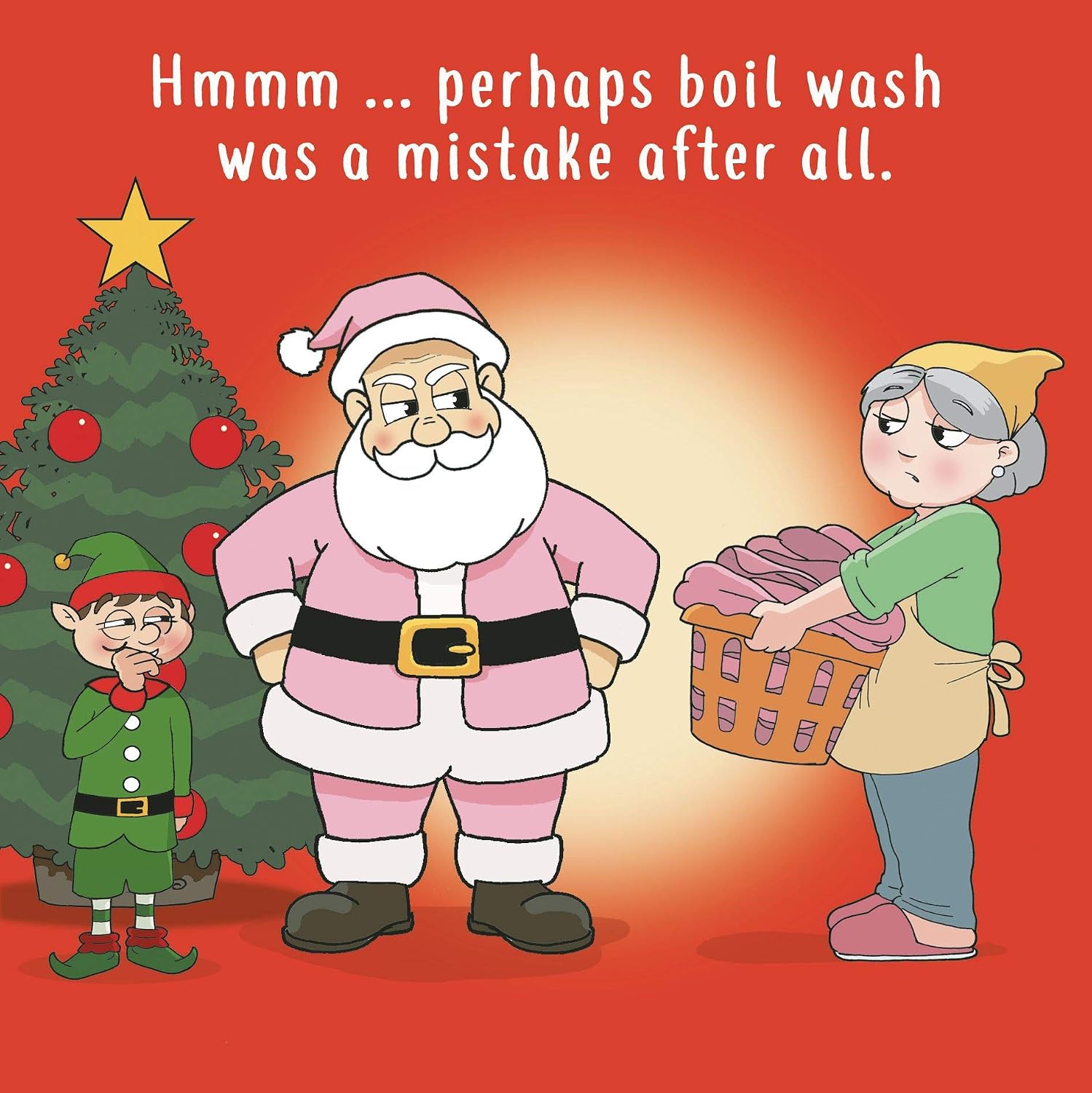 Twizler Merry Christmas Card with Pink Suit, Funny Christmas Card, Xmas Card, Humour Happy Christmas Card